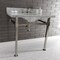 Kingston Brass KVPB36MSQ6 36-Inch Carrara Marble Console Sink, Marble White/Polished Nickel KVPB36MSQ6 - alternate 6